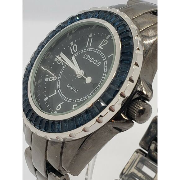 Chicos Women Blue Glass Bezel 39mm Watch